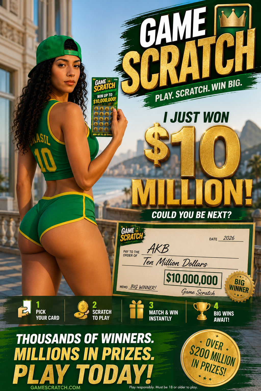 AKB β $10,000,000 Game Scratch winner